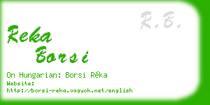 reka borsi business card